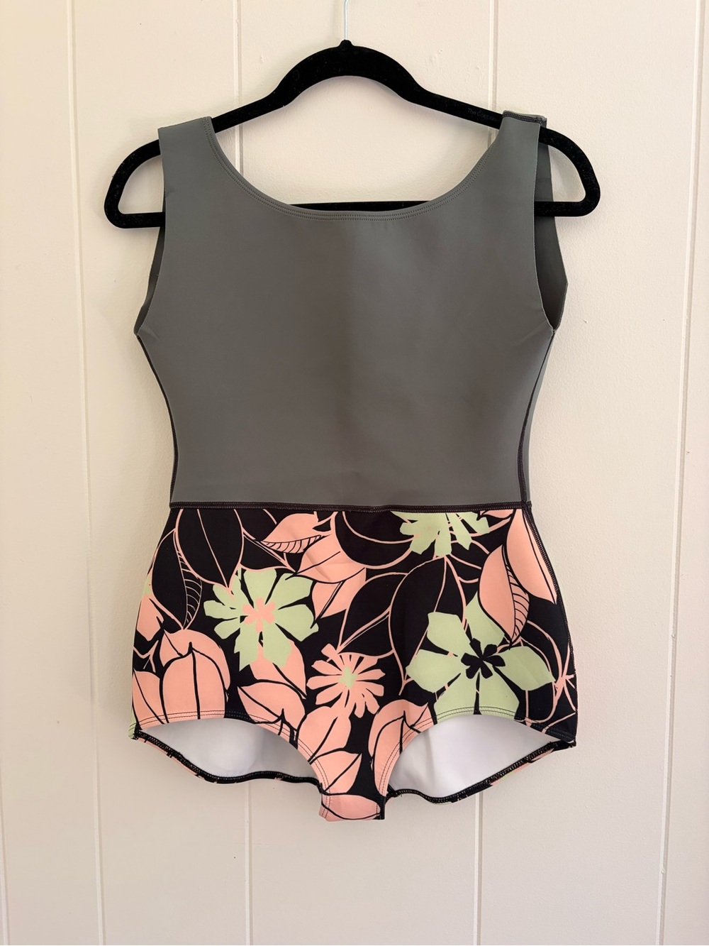 Free People Seea Hunter Green Top Floral Bottom One-Piece Swimsuit